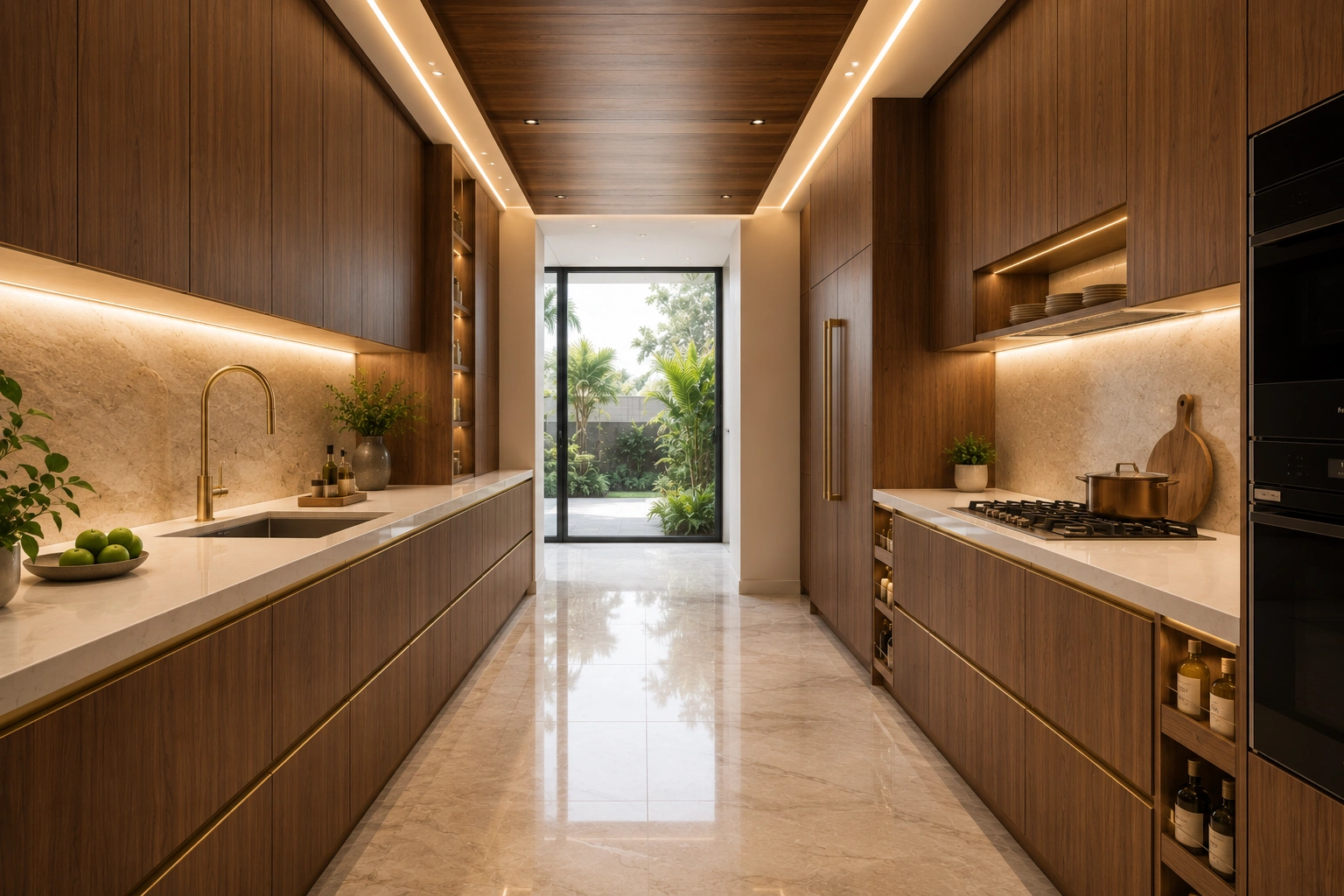 Premium Wooden Parallel Kitchen