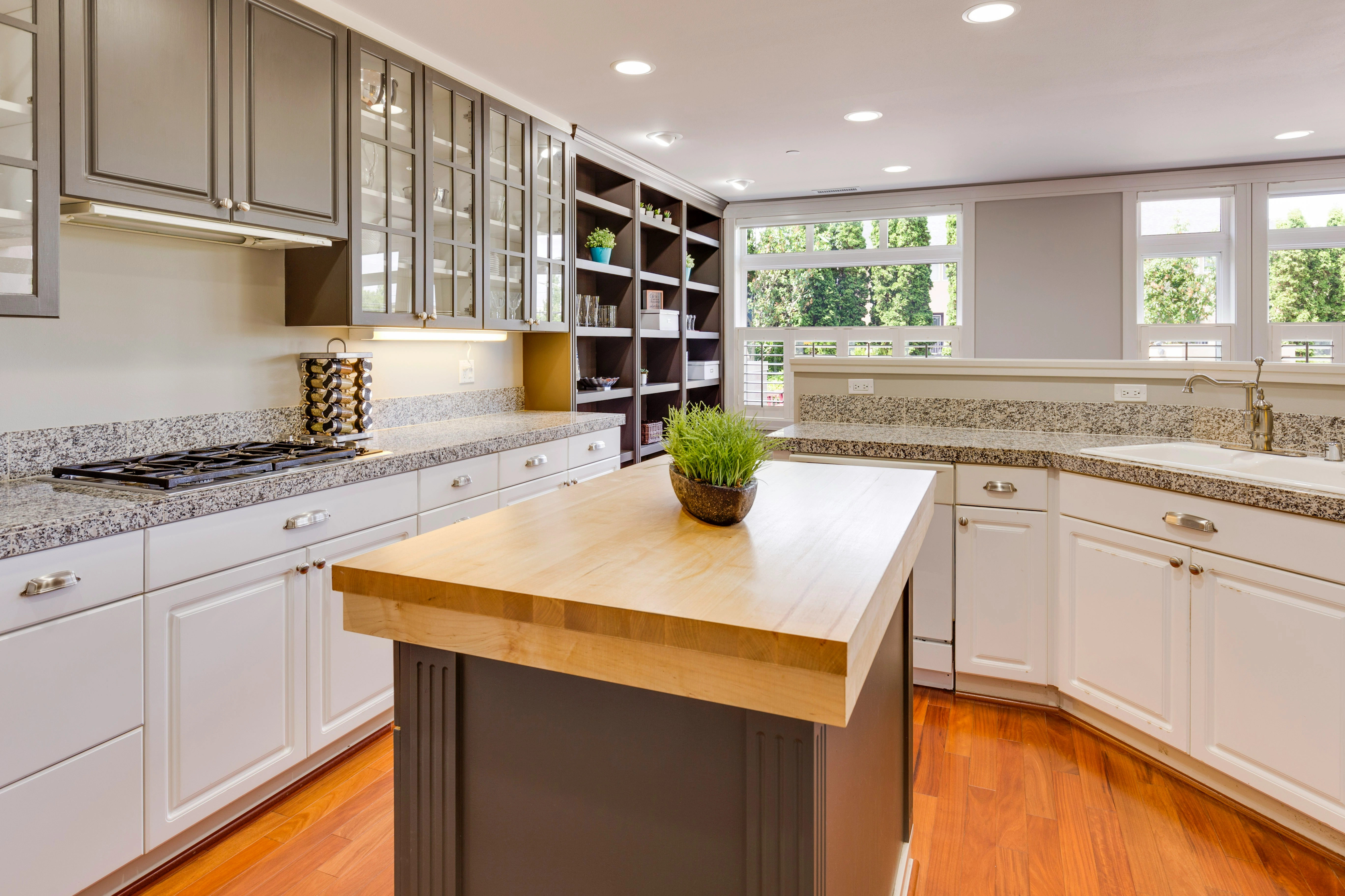 Contemporary Black Island Kitchen